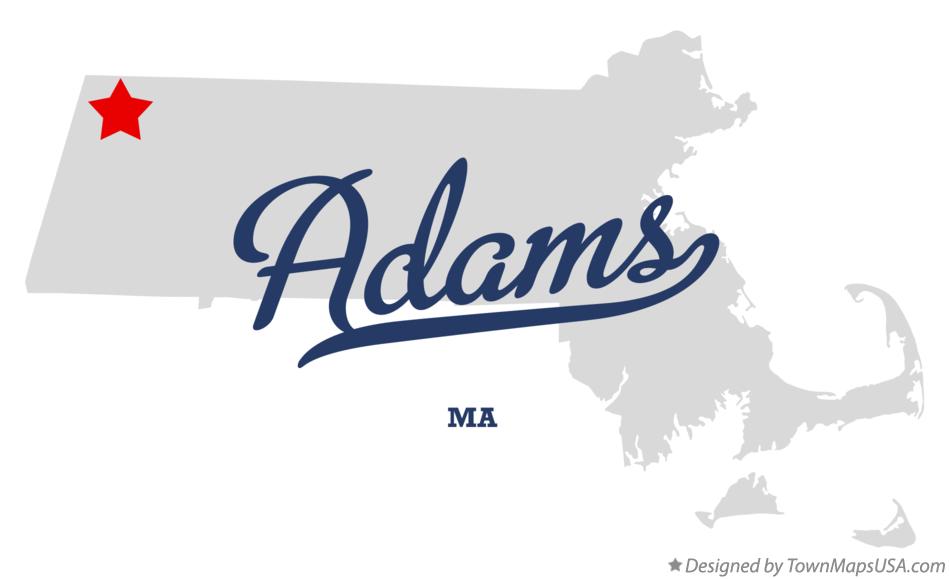 Map of Adams, MA, Massachusetts