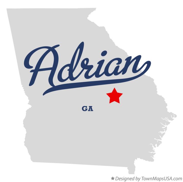Map of Adrian, GA,