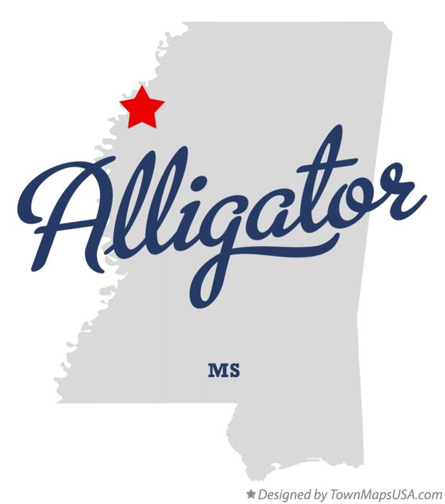 Map of Alligator, MS, Mississippi