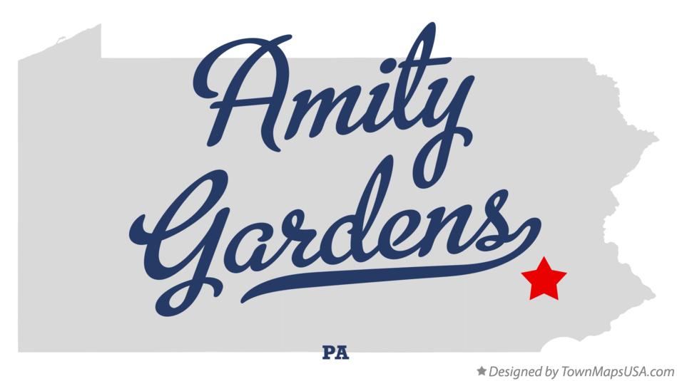 Map of Amity Gardens, PA, Pennsylvania