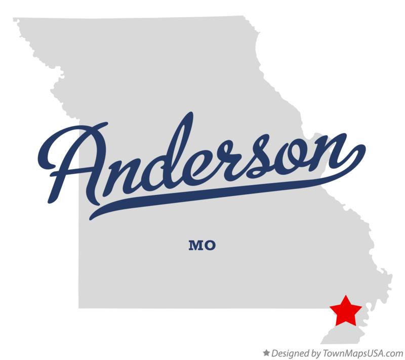 Map of Anderson, New Madrid County, MO, Missouri