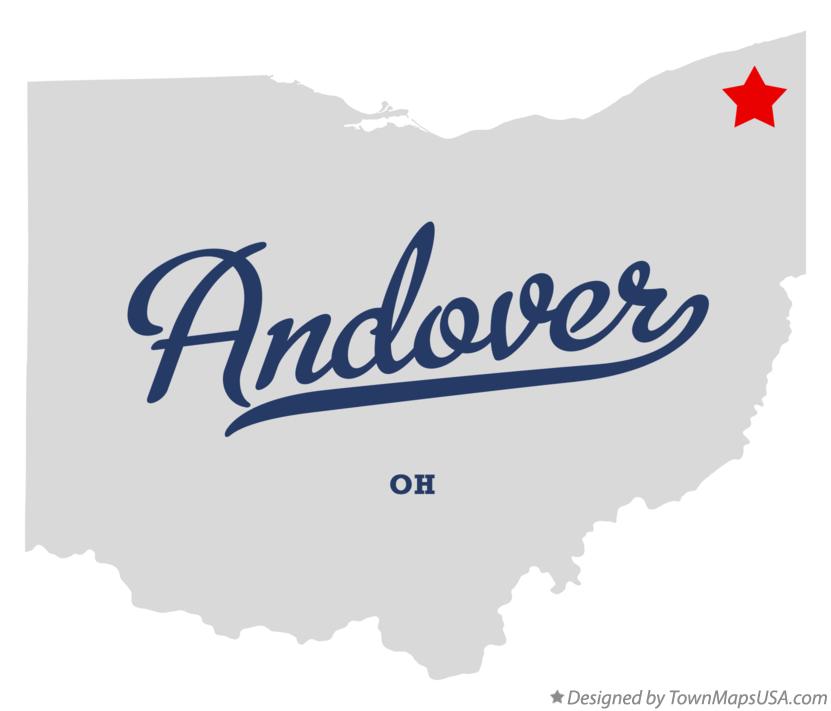 Map of Andover, OH, Ohio