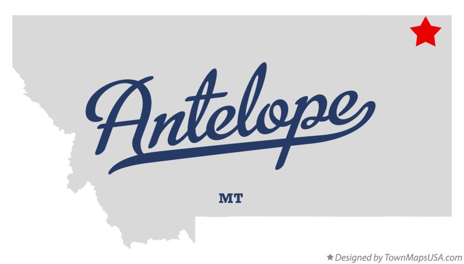 Map of Antelope, MT, Montana