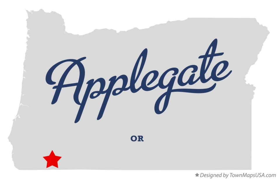 Map of Applegate, OR, Oregon