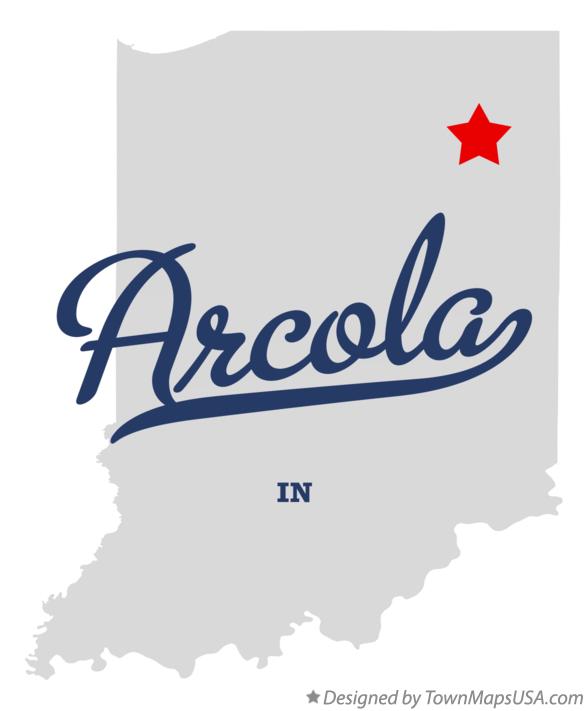 Map of Arcola, IN, Indiana