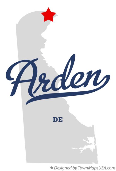 Map of Arden, DE, Delaware