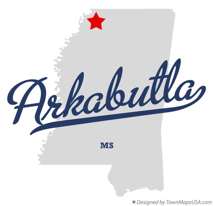 Map of Arkabutla, MS, Mississippi