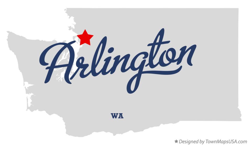 Map of Arlington, WA, Washington
