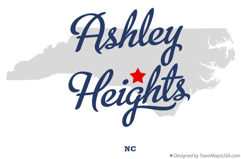 Map of Ashley Heights, NC, North Carolina