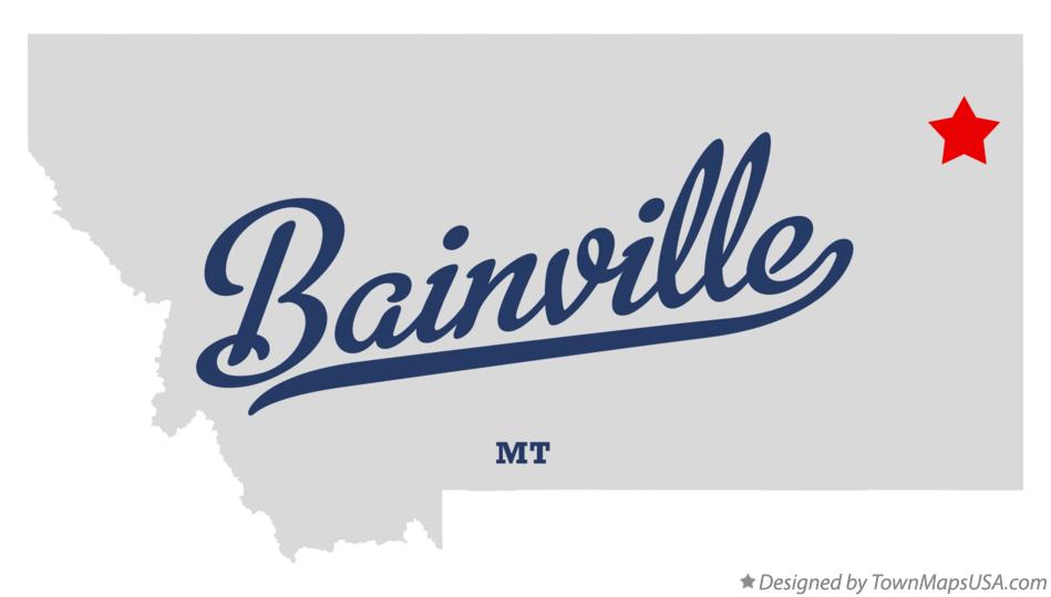 Map of Bainville, MT, Montana