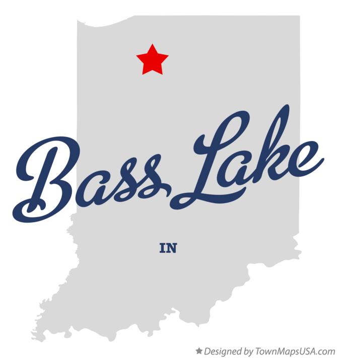Map of Bass Lake, IN, Indiana