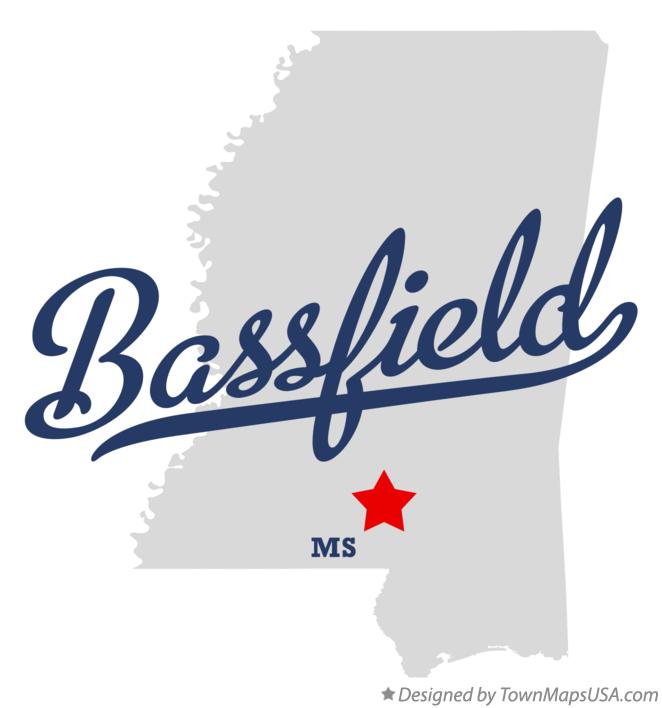 Map of Bassfield, MS, Mississippi