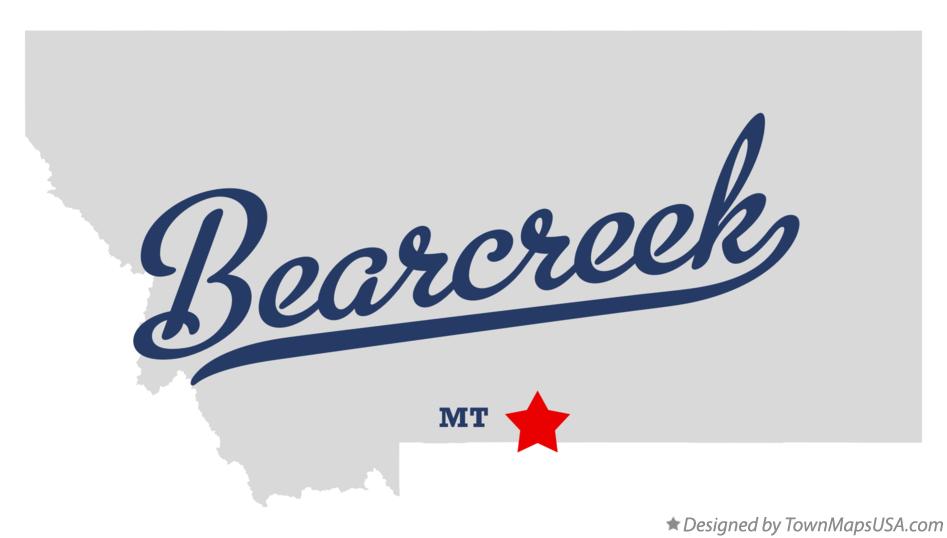 Map of Bearcreek, MT, Montana