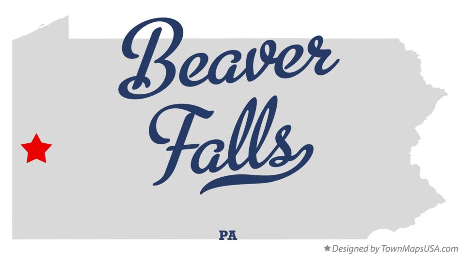 Map of Beaver Falls, PA, Pennsylvania