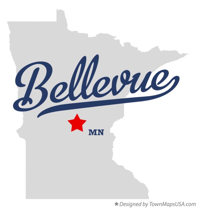 Map of Bellevue, MN, Minnesota