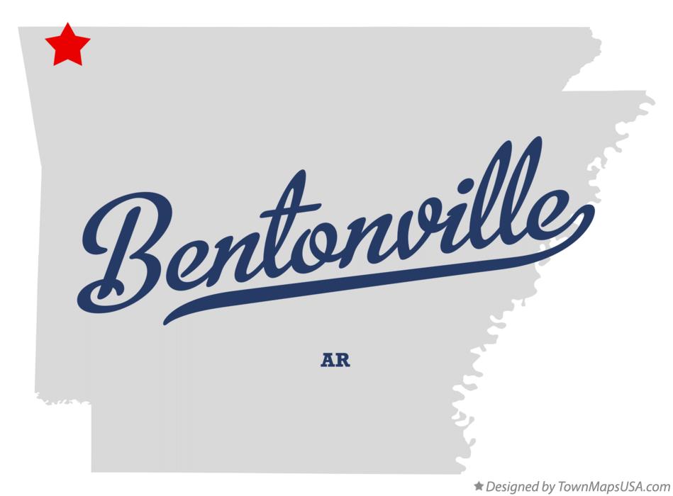 Map of Bentonville, AR, Arkansas