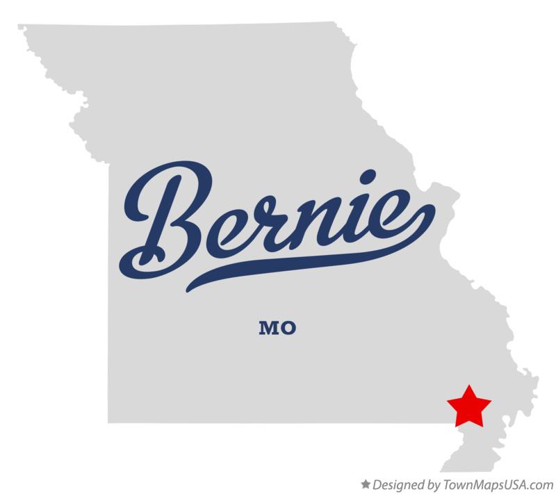 Map of Bernie, MO, Missouri