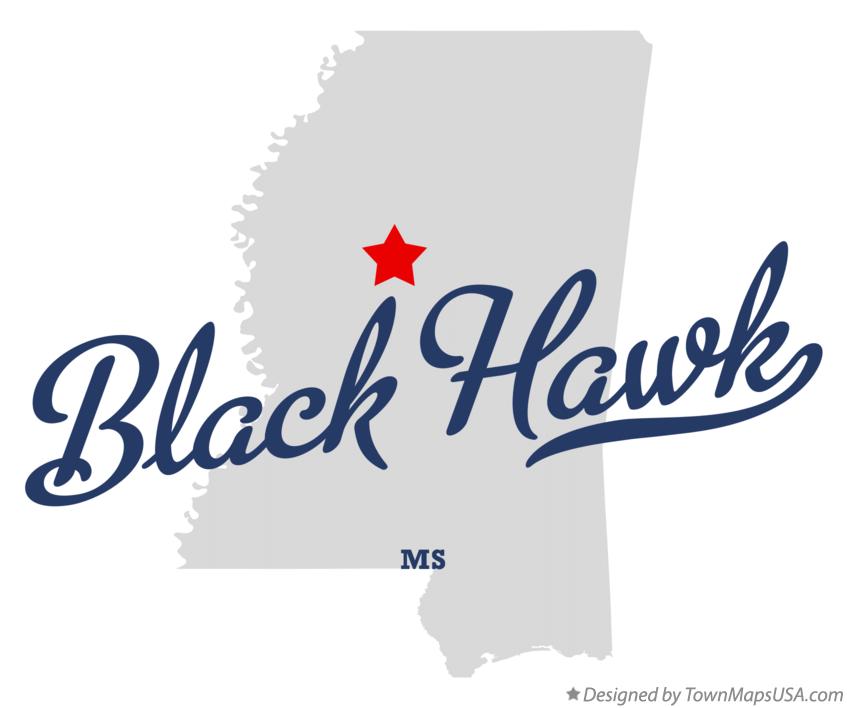 Map of Black Hawk, MS, Mississippi