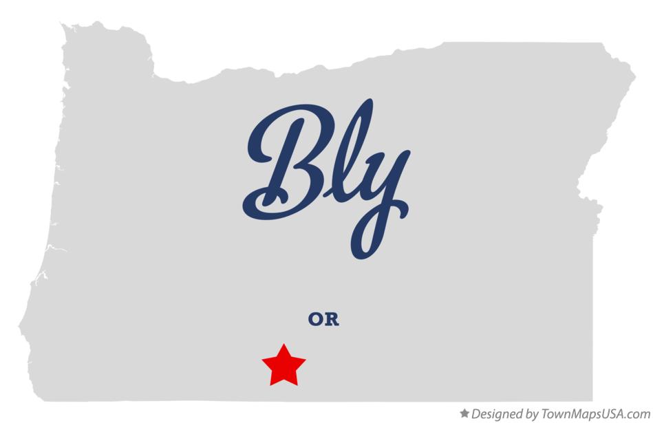 Map of Bly, OR, Oregon