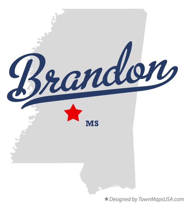 Map of Brandon, MS, Mississippi