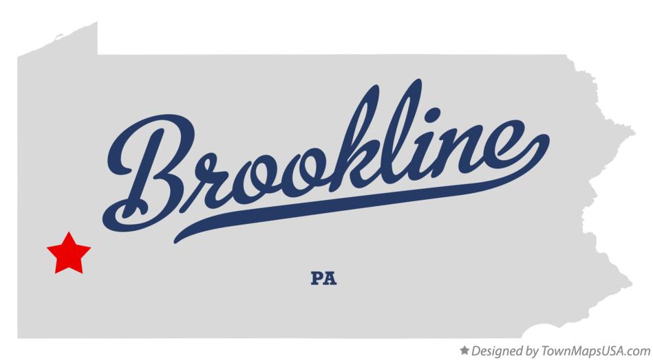 Map of Brookline, PA, Pennsylvania
