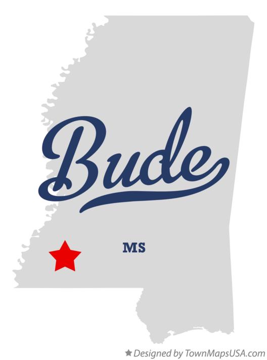Map of Bude, MS, Mississippi