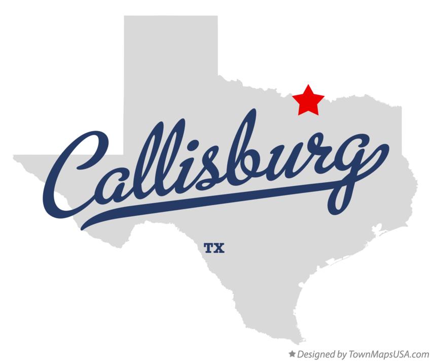 Map of Callisburg, TX, Texas