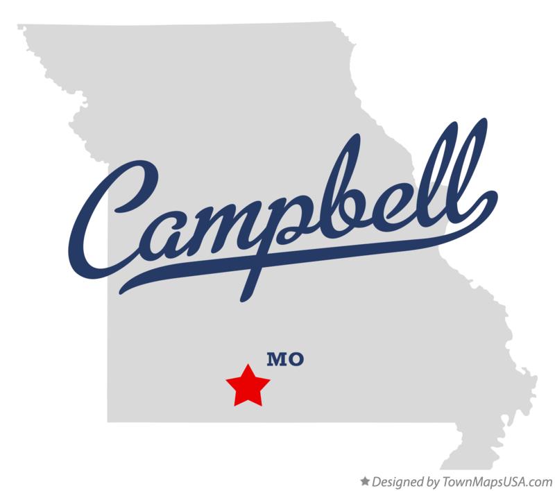 Map of Campbell, Douglas County, MO, Missouri