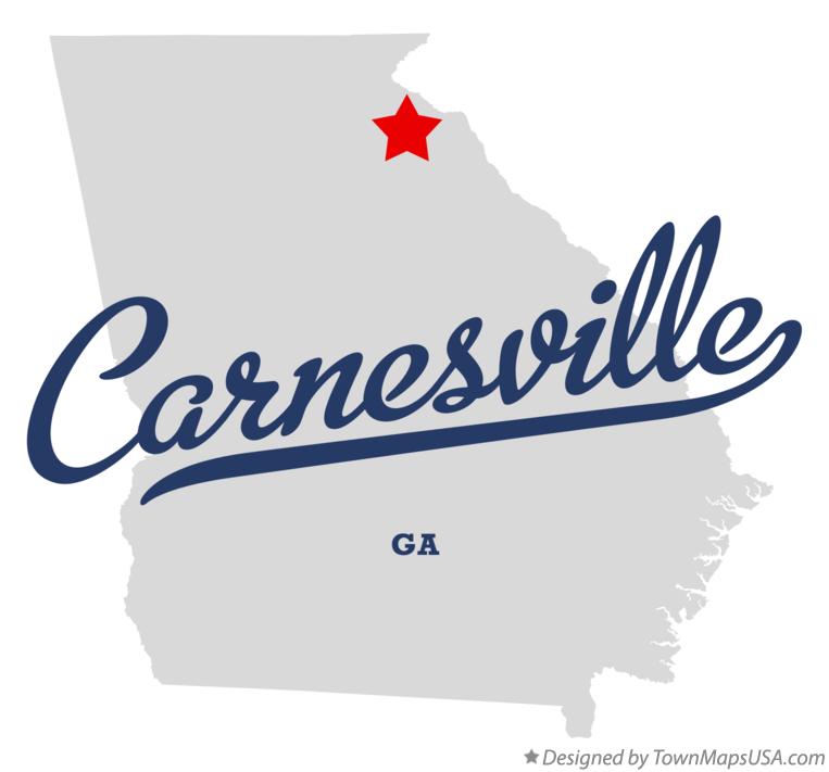 Map of Carnesville, GA,