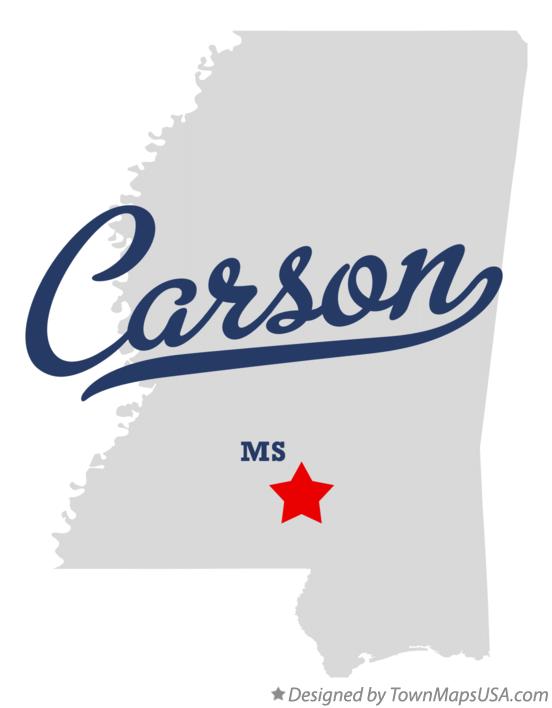 Map of Carson, MS, Mississippi