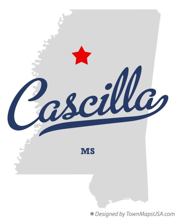 Map of Cascilla, MS, Mississippi