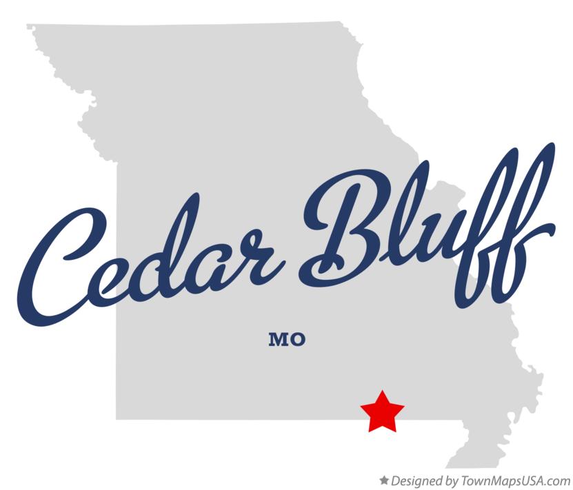 Map of Cedar Bluff, MO, Missouri