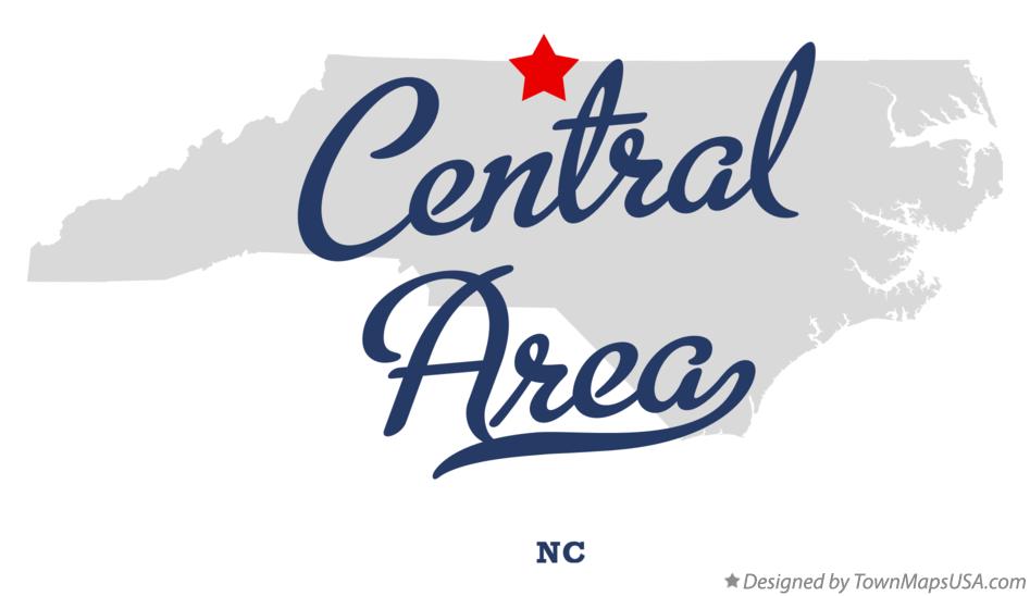 Map of Central Area, NC, North Carolina