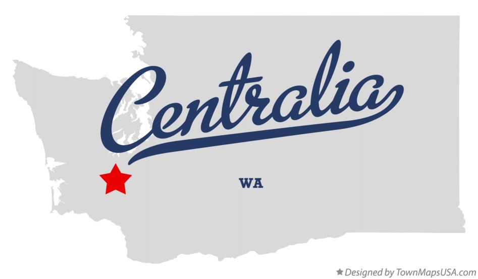 Map of Centralia, WA, Washington