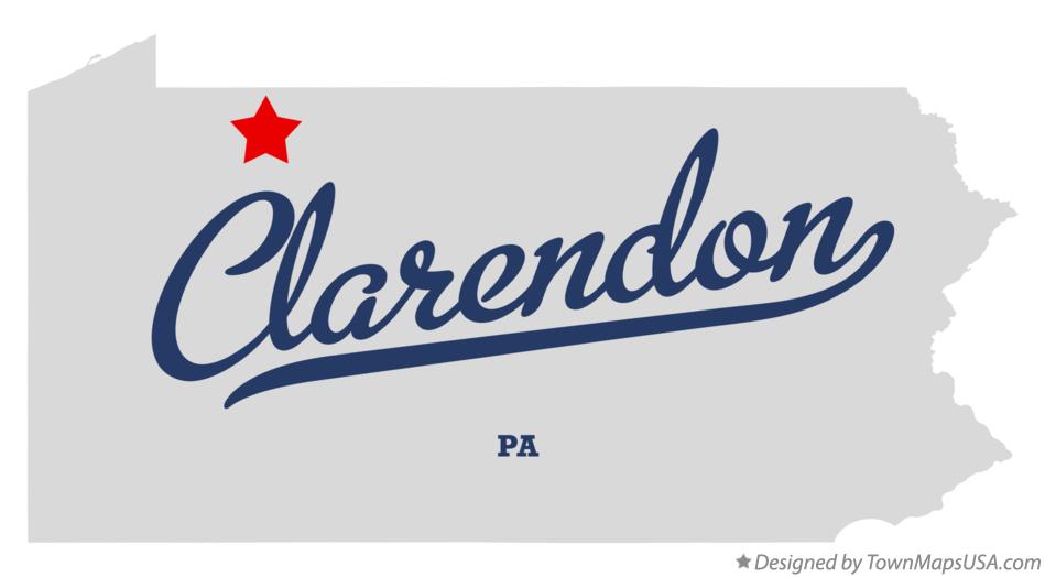 Map of Clarendon, PA, Pennsylvania