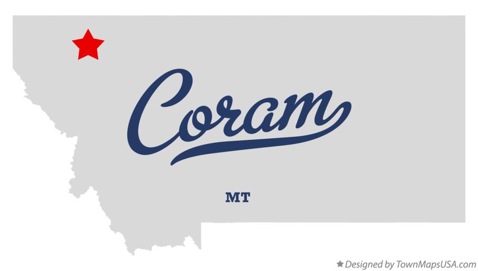 Map of Coram, MT, Montana