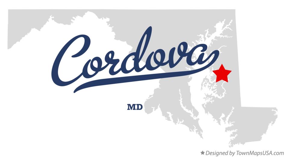 Map of Cordova, MD, Maryland