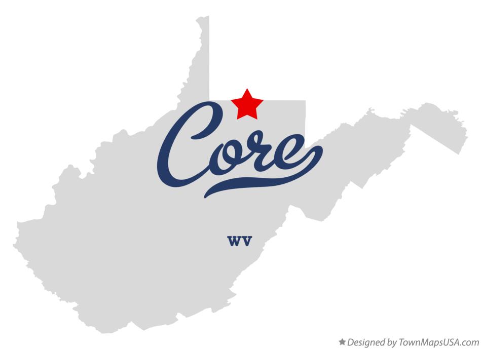 Map of Core, WV, West Virginia