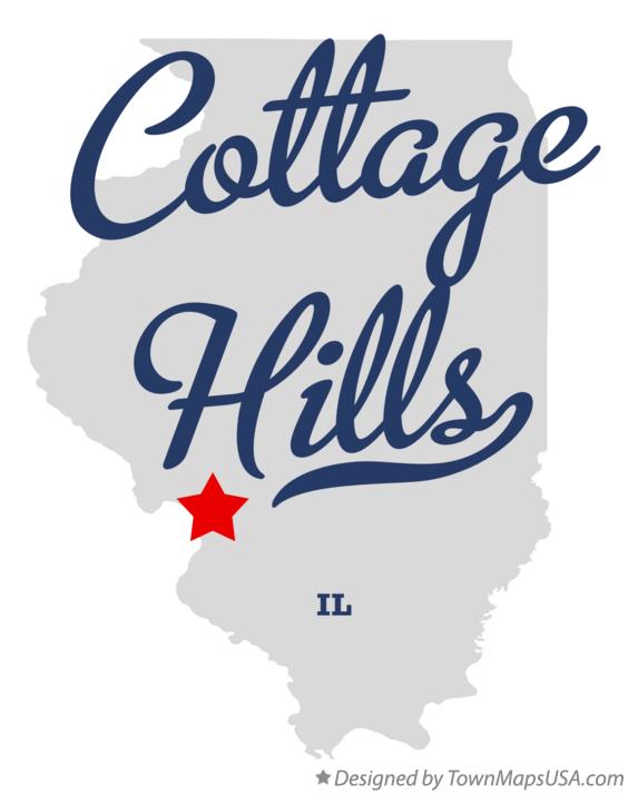 Map of Cottage Hills, IL, Illinois