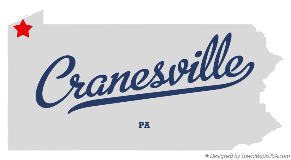 Map of Cranesville, PA, Pennsylvania
