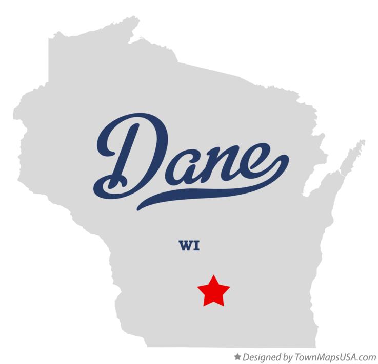 Map of Dane, WI, Wisconsin