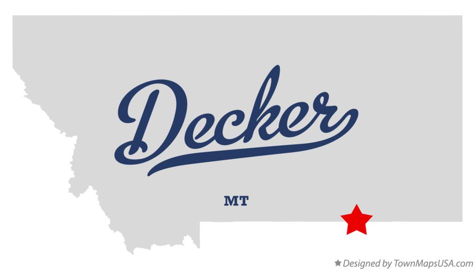 Map of Decker, MT, Montana