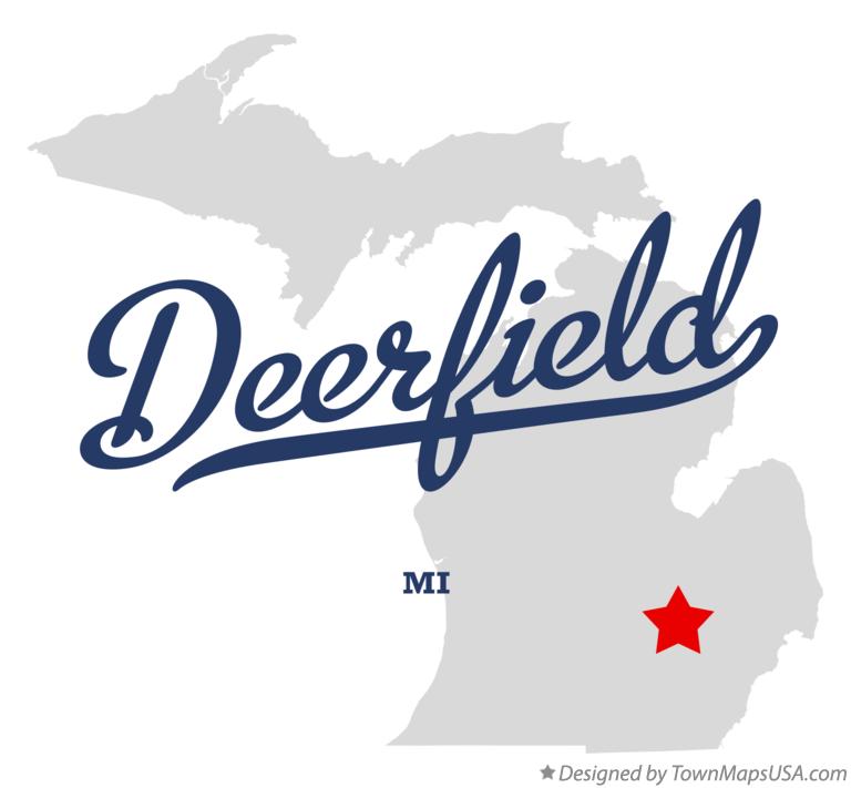 Map of Deerfield, Livingston County, MI, Michigan