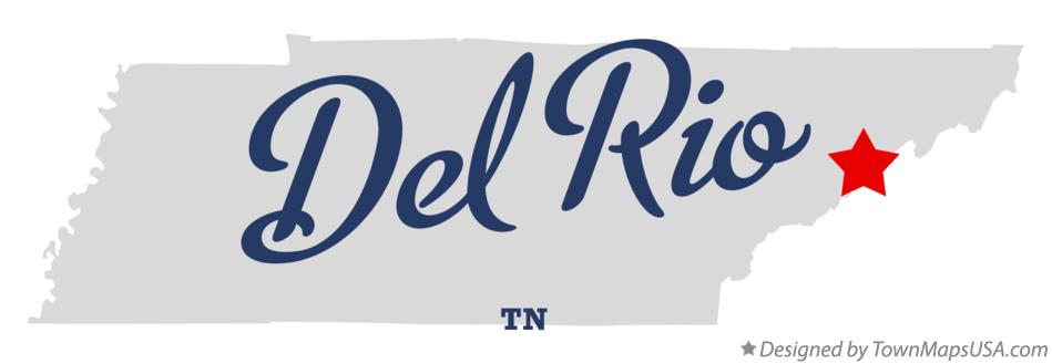Map of Del Rio, TN, Tennessee