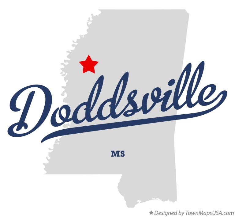 Map of Doddsville, MS, Mississippi