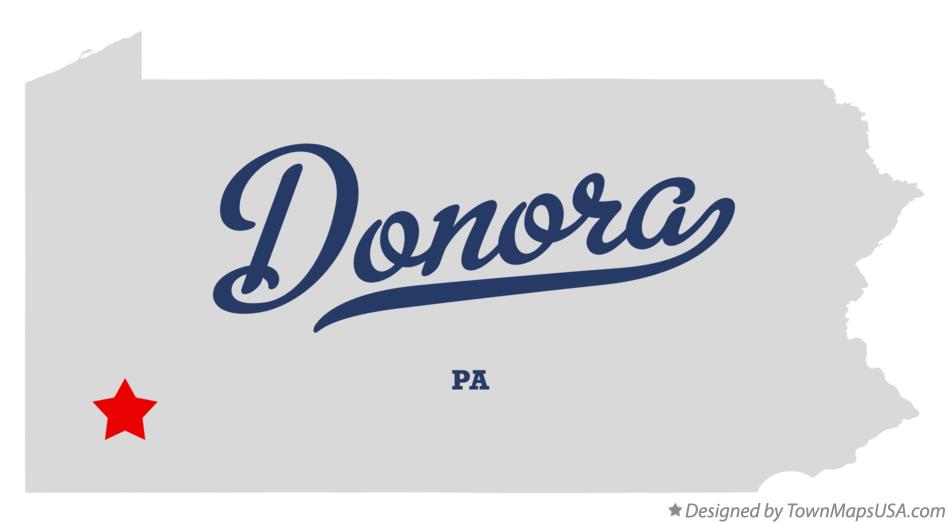Map of Donora, PA, Pennsylvania