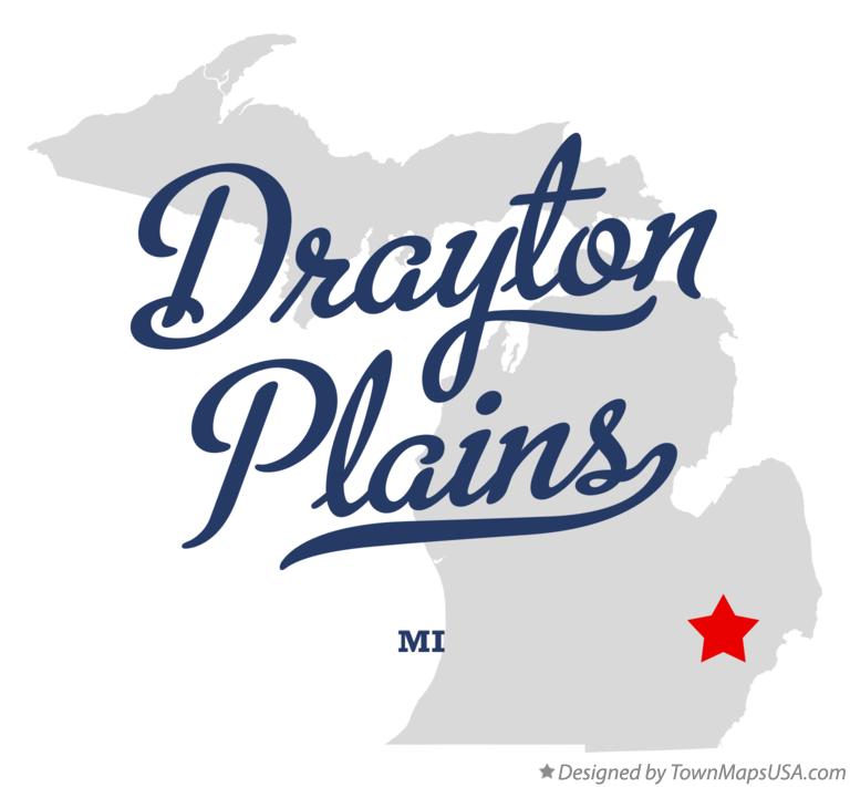 Map of Drayton Plains, MI, Michigan