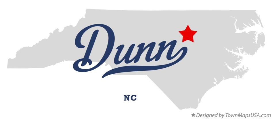 Map of Dunn, Franklin County, NC, North Carolina