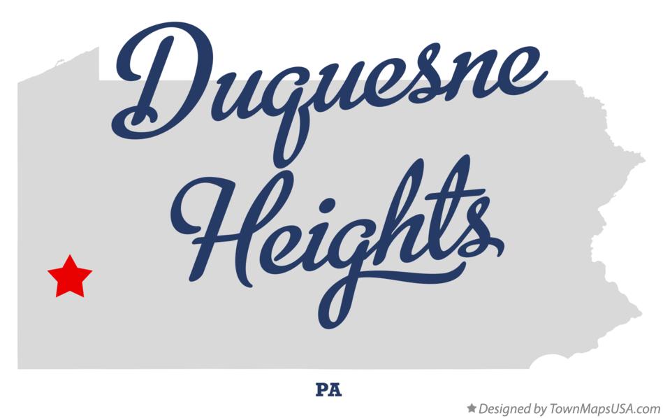 Map of Duquesne Heights, PA, Pennsylvania
