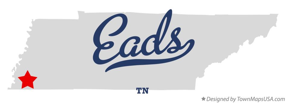 Map of Eads, TN, Tennessee